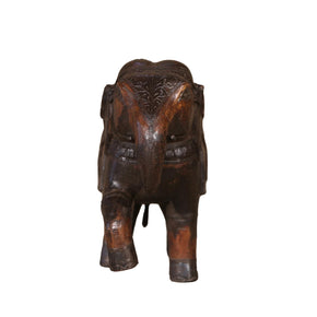 Vintage Solid Wood Handmade Elephant Statue