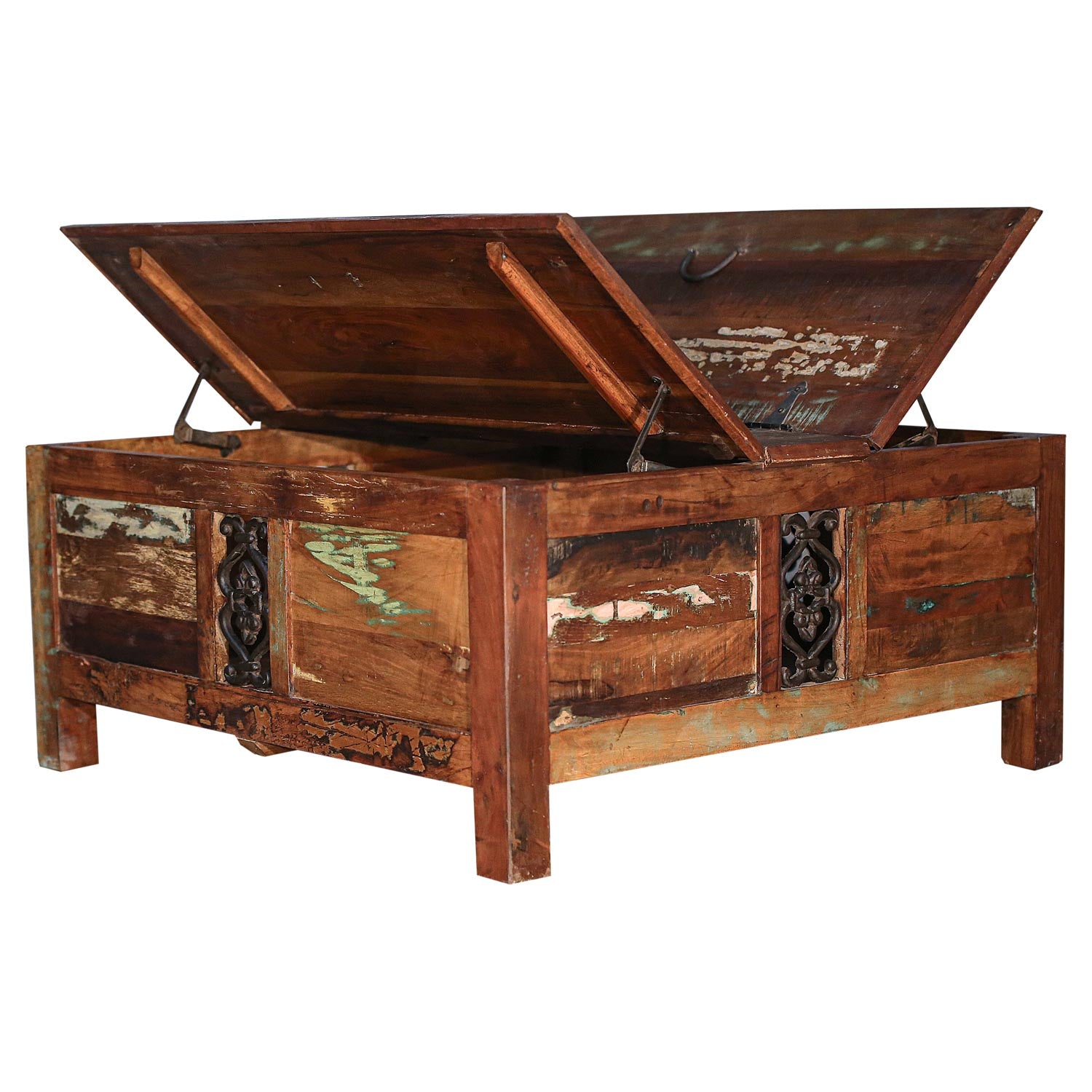 Reclaimed Wood Storage Trunk 40 Square Coffee Table