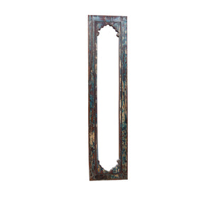 Vintage Solid Wood Narrow Distressed Wall Mirror