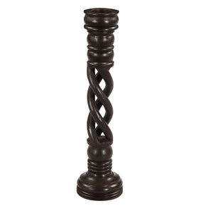 Hand Carved Tall Wooden 27" Tall Candle Stick