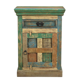 Farmhouse Style Reclaimed Wood Colored Patina Nightstand