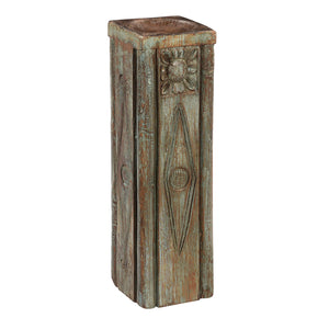 Vintage Carved Rustic Wooden 25" Display Pedestal