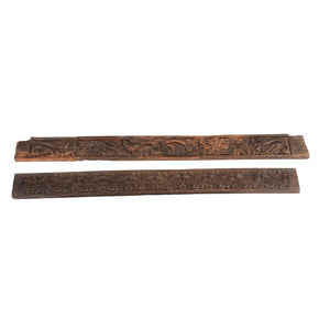 Antique Teak Wood Carved Lintel Repurposed Wall Décor