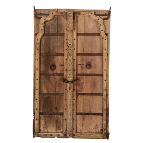 1900s Antique Teak Wood Door In Natural Finish