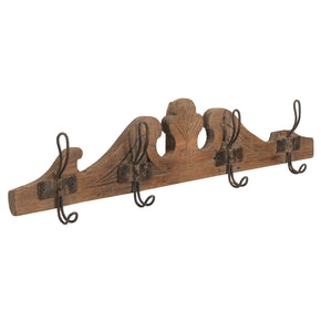 Farmhouse Style Distressed Wooden 4 Hooks Wall Panel