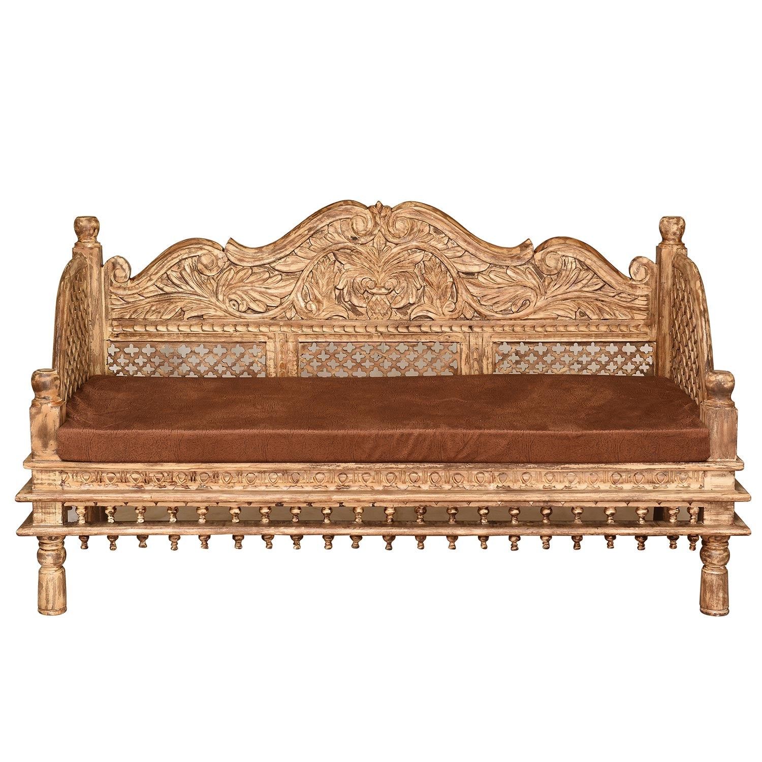 Traditional Indian Wooden Carved Sofa