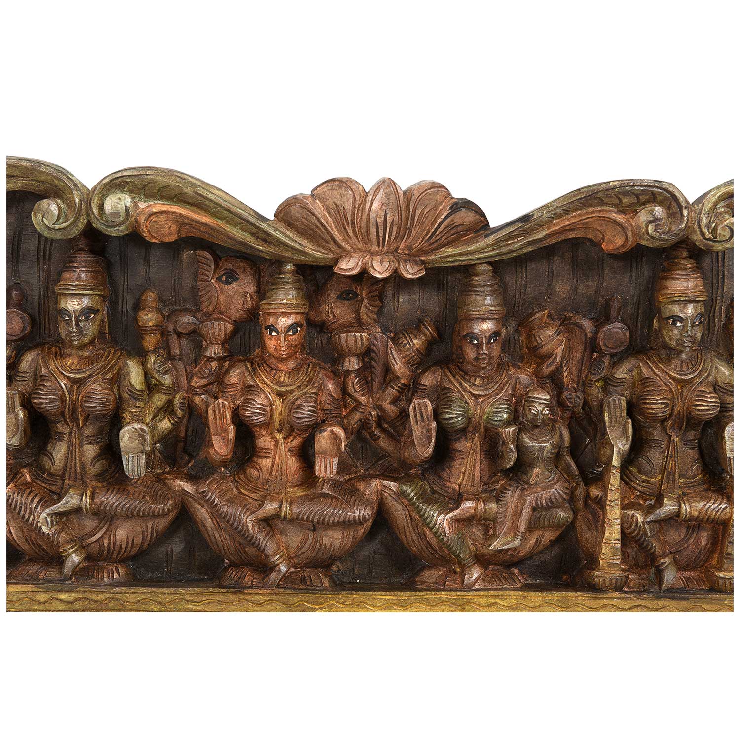 Traditional Indian Hand Carved Wooden Ashtha Lakshmi Wall Hanging - Far ...