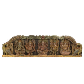 Traditional Indian Hand Carved Wooden Ganesha Wall Hanging