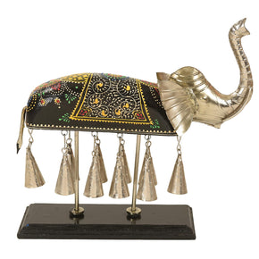 Unique Wooden Elephant Statue With Bells