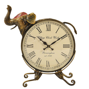 Unusual Metal Elephant Artistic Table Clock