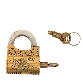 Vintage Brass Padlock With Key